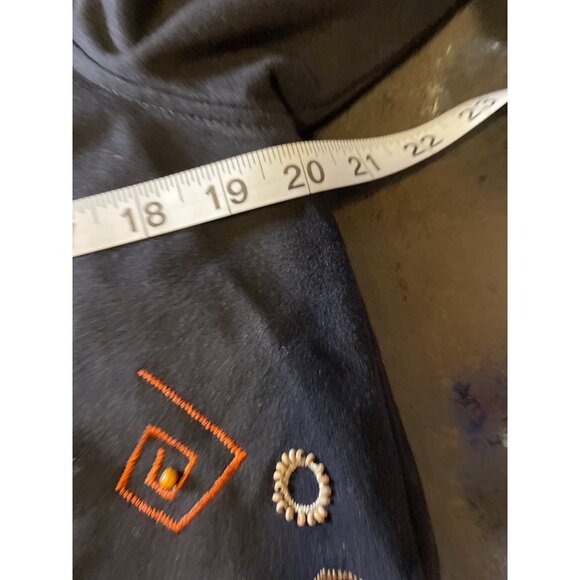 Onque Casuals Beaded Decorated Black Long Sleeve Button Down Top Sz M - Picture 6 of 8